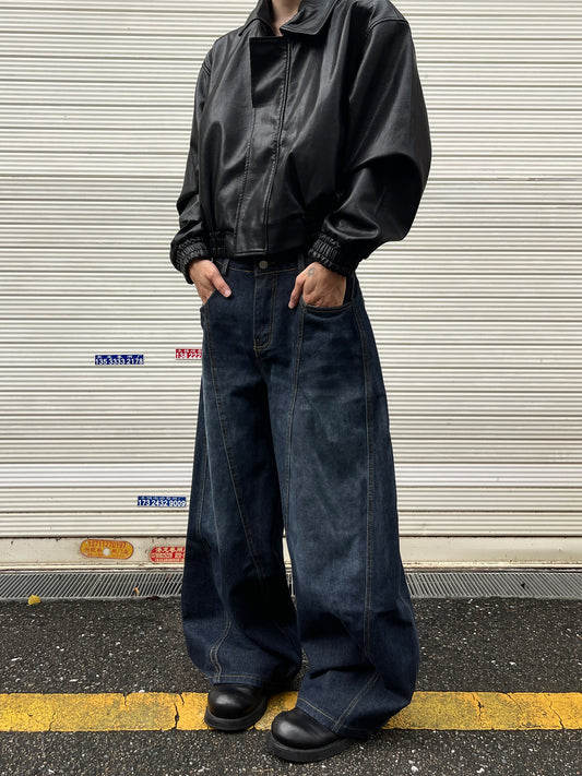 刺繍レターデニムパンツ TK0241