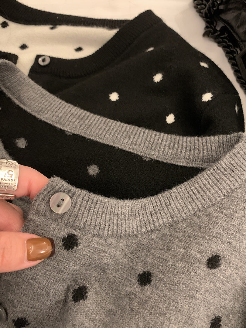 ドット柄ニットカーディガン TK0134