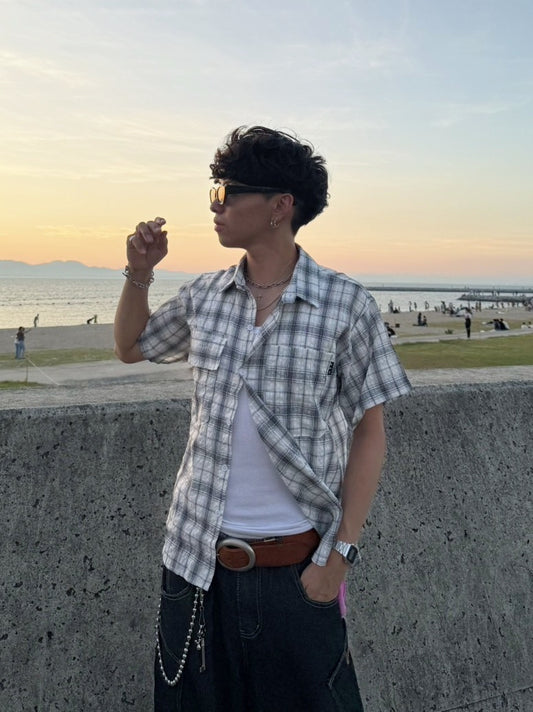 「1oyv_yqo3」チェック柄半袖シャツ TK0231