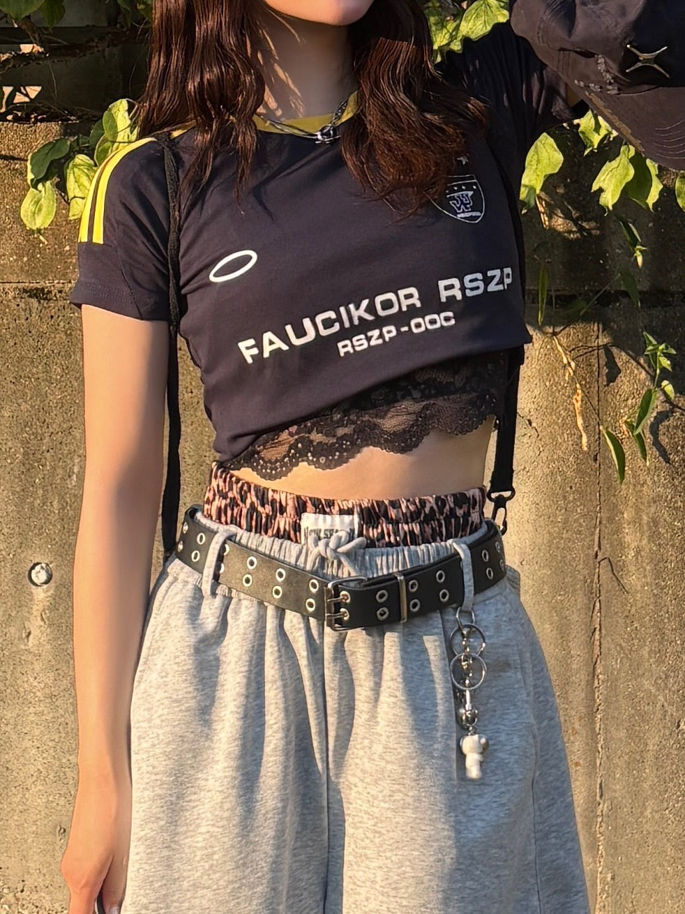 「k30」バイクテイストクロップドTシャツ TK0252