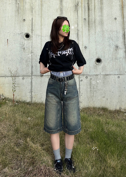 「k30」バギーショーツ デニムパンツ TK0132
