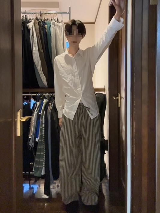 「asparabe_kon」ストライプワイドパンツ TK0203