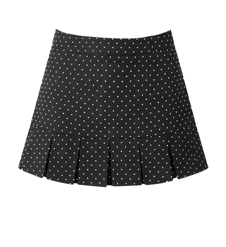 ブラック ドット柄ミニスカート TK0412