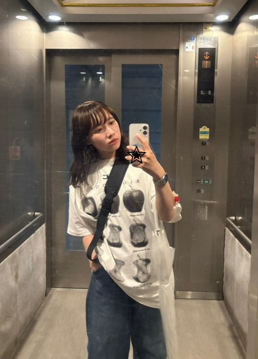 ヴィンテージ風プリントルーズTシャツ ZB017