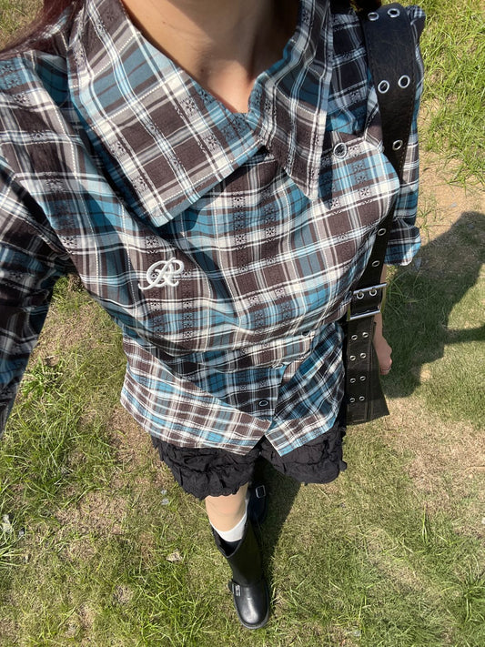 「bibi_s0821」ボーダー柄ロゴ刺繍ショート丈Tシャツ TK0233