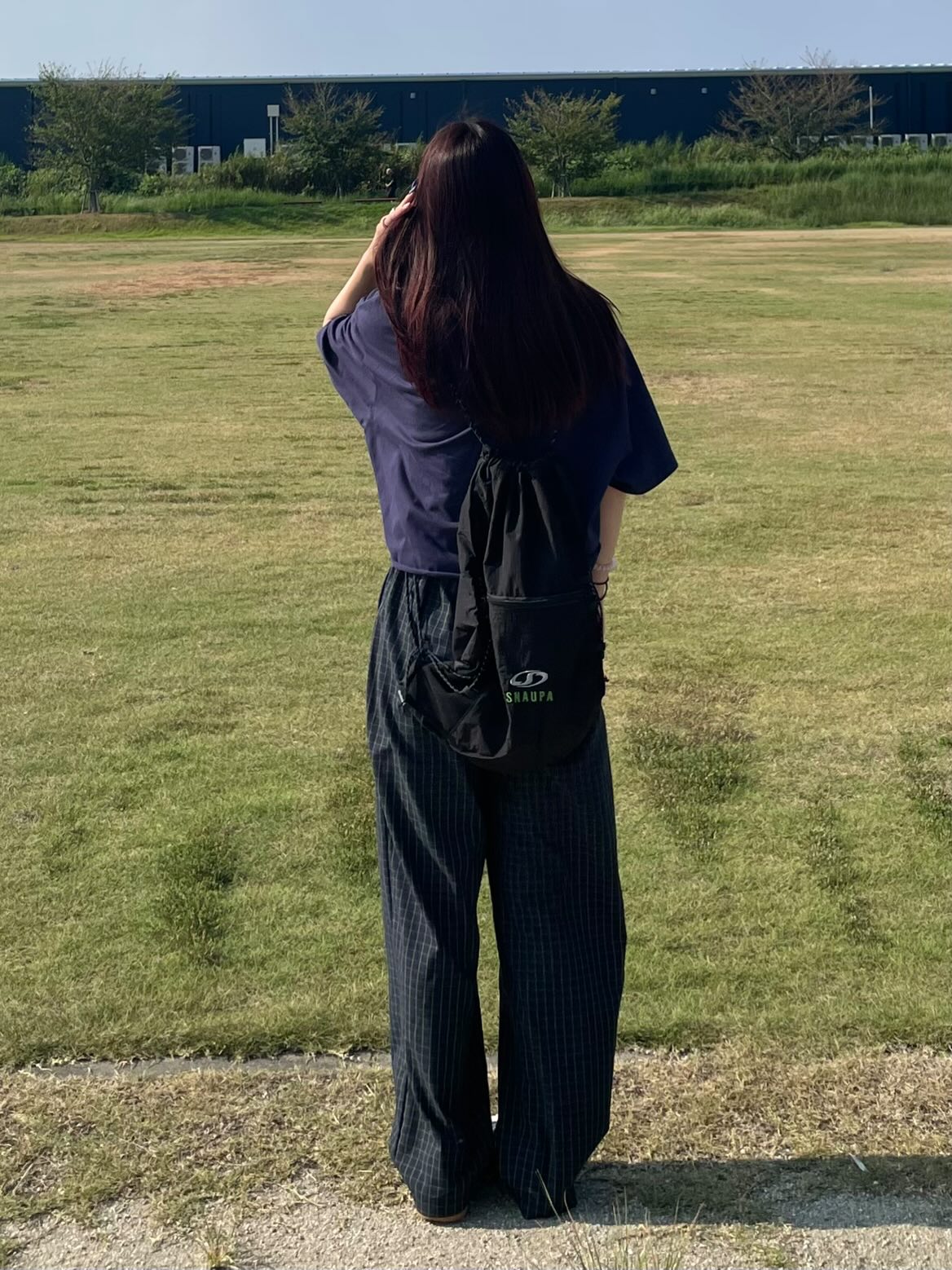 「bibi_s0821」チェック ワイドパンツ TK0133
