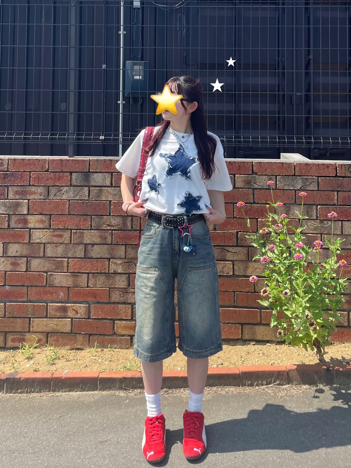 「bibi_s0821」バギーショーツ デニムパンツ TK0132