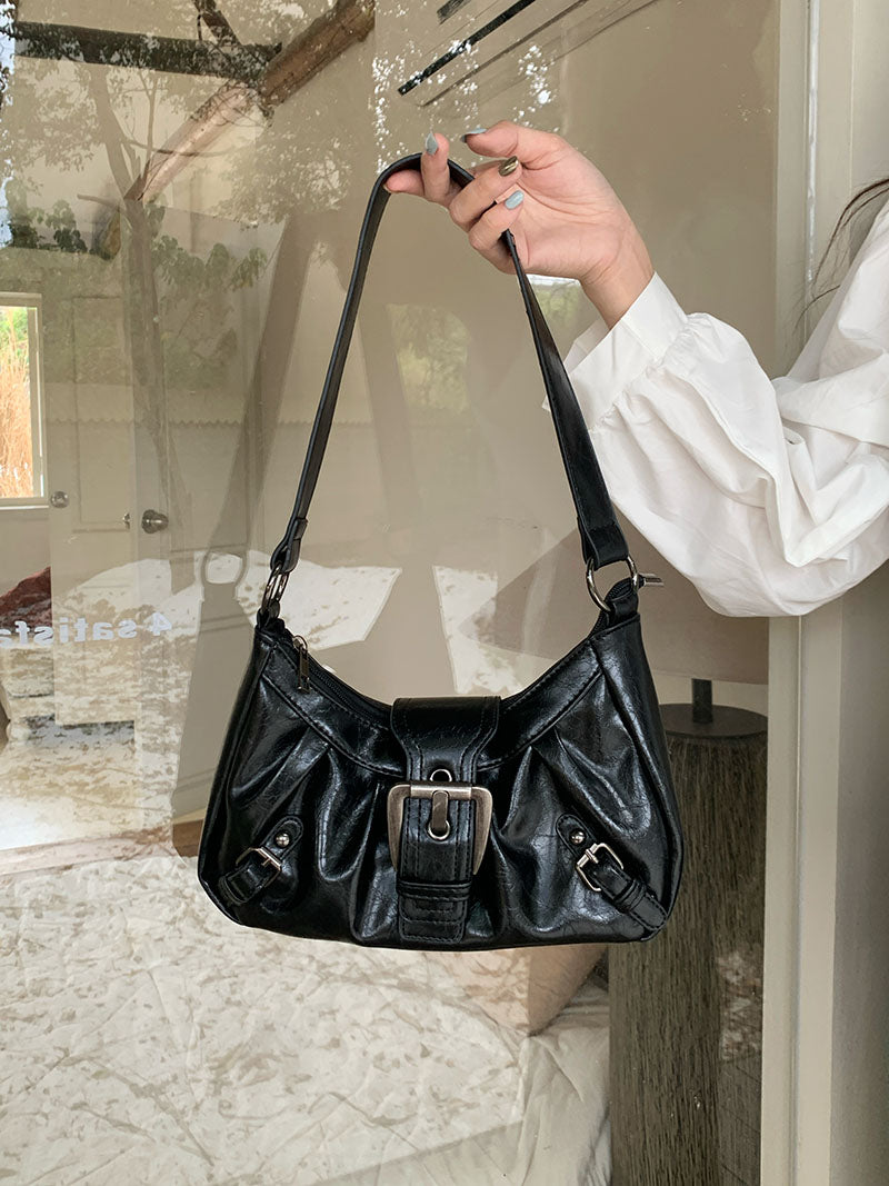 バックルデザイン PUショルダーバッグ BB022
