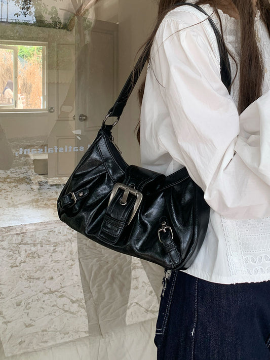バックルデザイン PUショルダーバッグ BB022