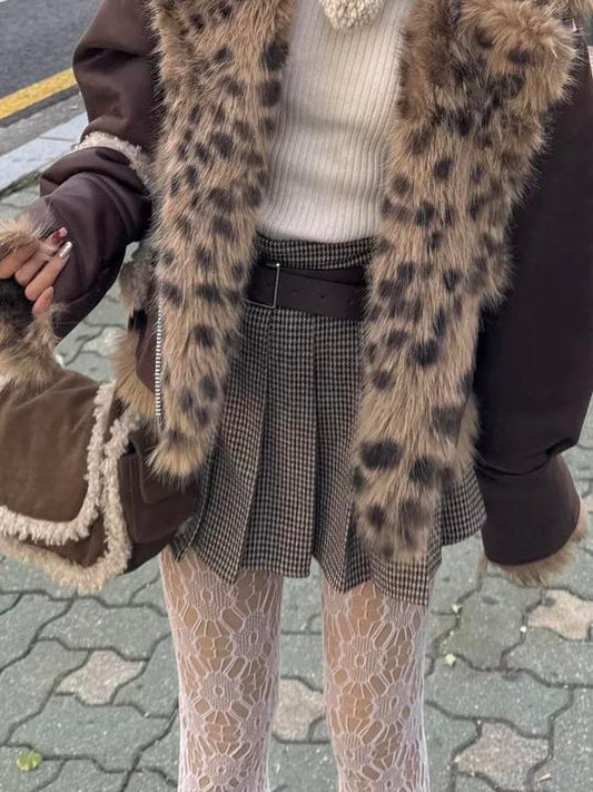 「k30」千鳥柄 プリーツスカート TK0321