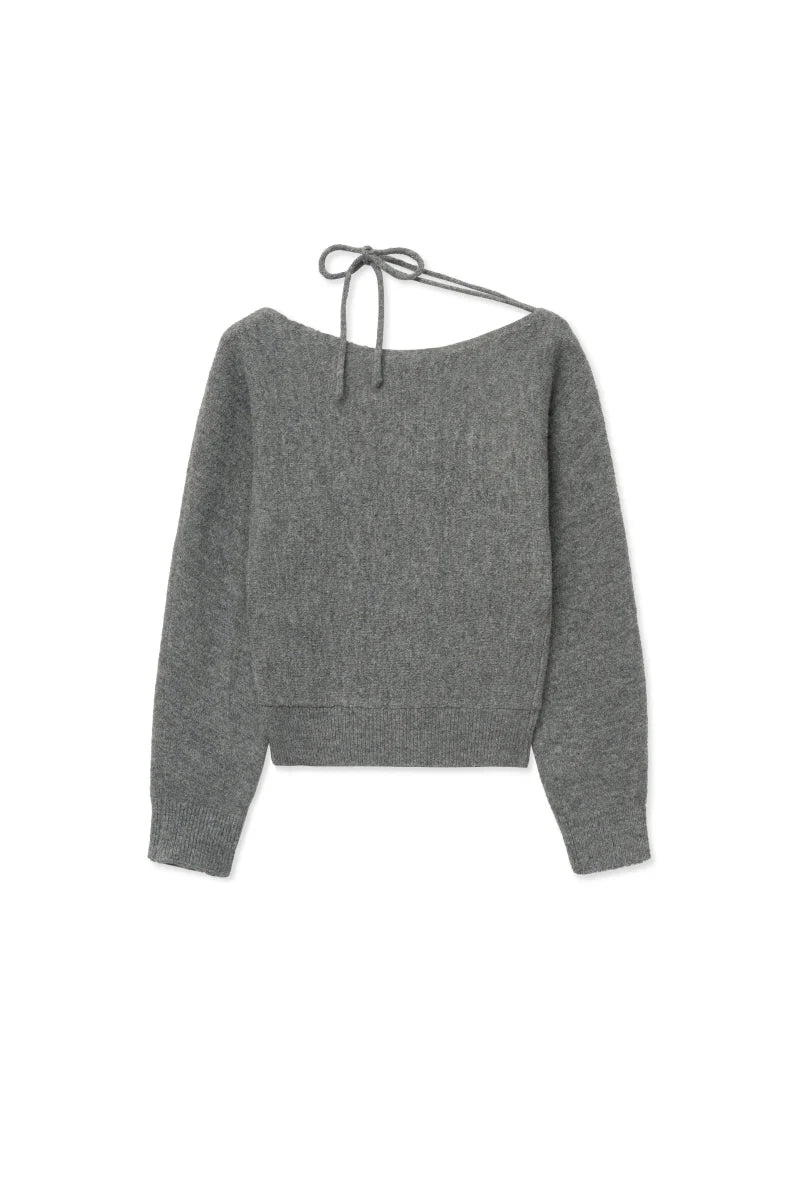 リボン付きオフショルダーニット TK0025