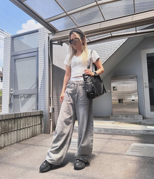 「kozu_777」ペイントカットデニムパンツ TK0094