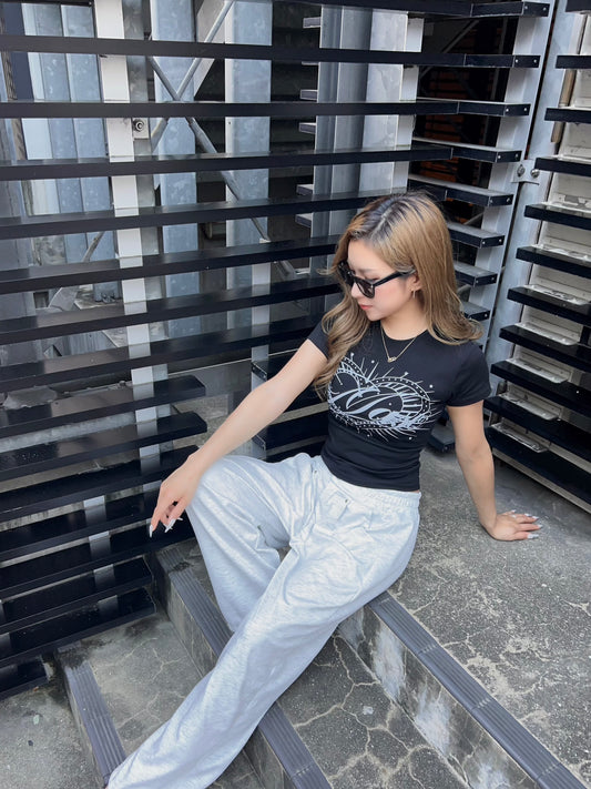 「ay_mi031」ハート柄Tシャツ TK0011