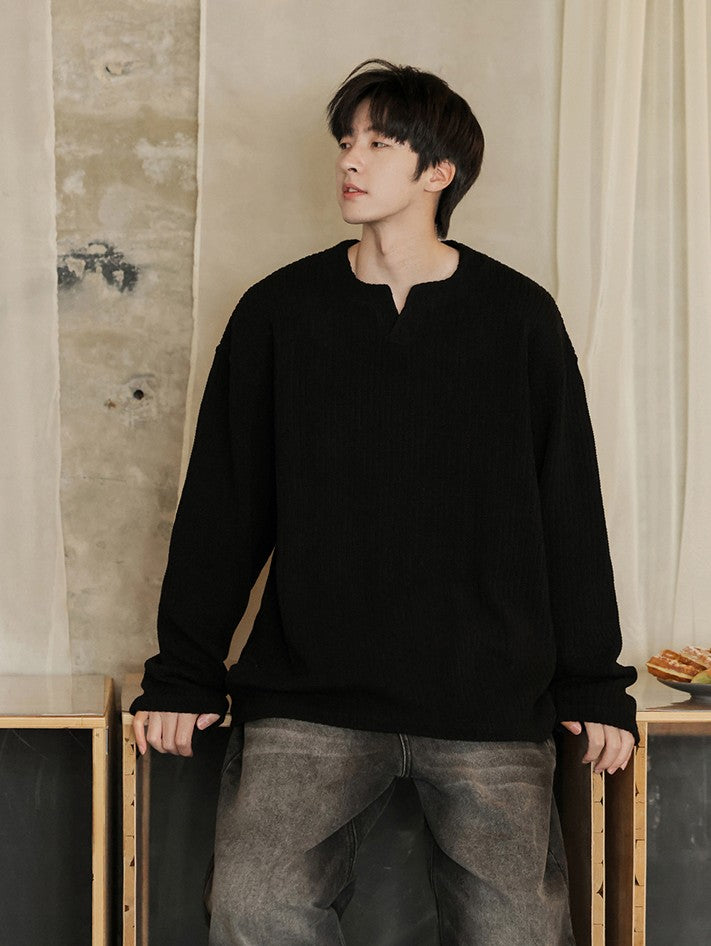 Vネック 長袖Tシャツ TK0163