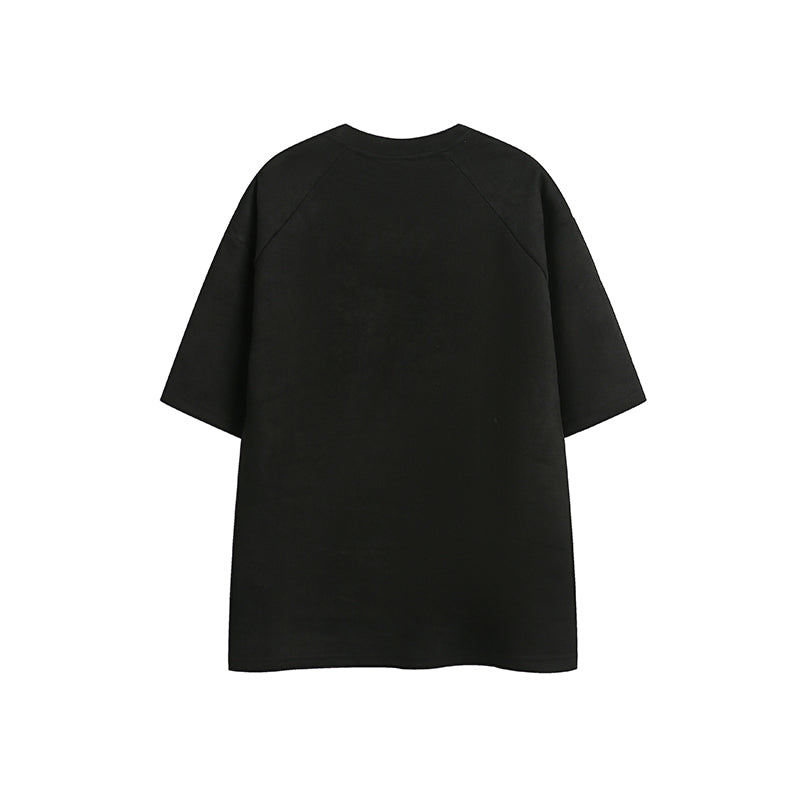 「215ot」アルファベットプリント迷彩パッチTシャツ TK0176