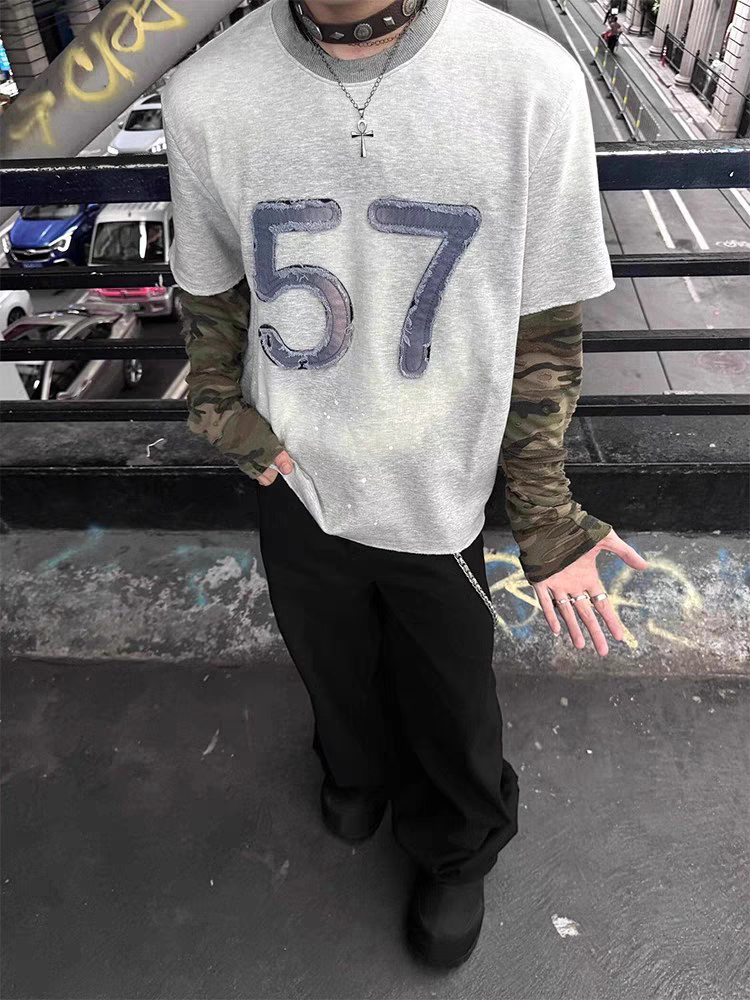 カモ重ね着風長袖Tシャツ TK0189