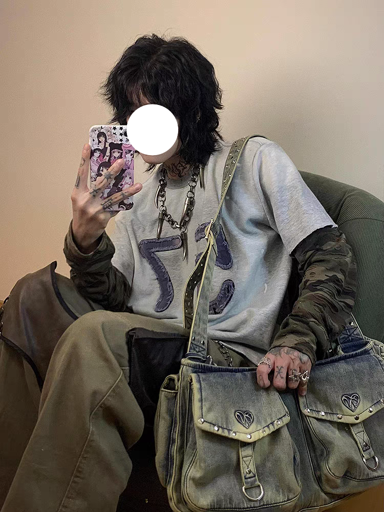 カモ重ね着風長袖Tシャツ TK0189