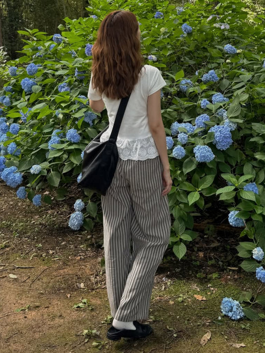 「Ma」ストライプワイドパンツ TK0203