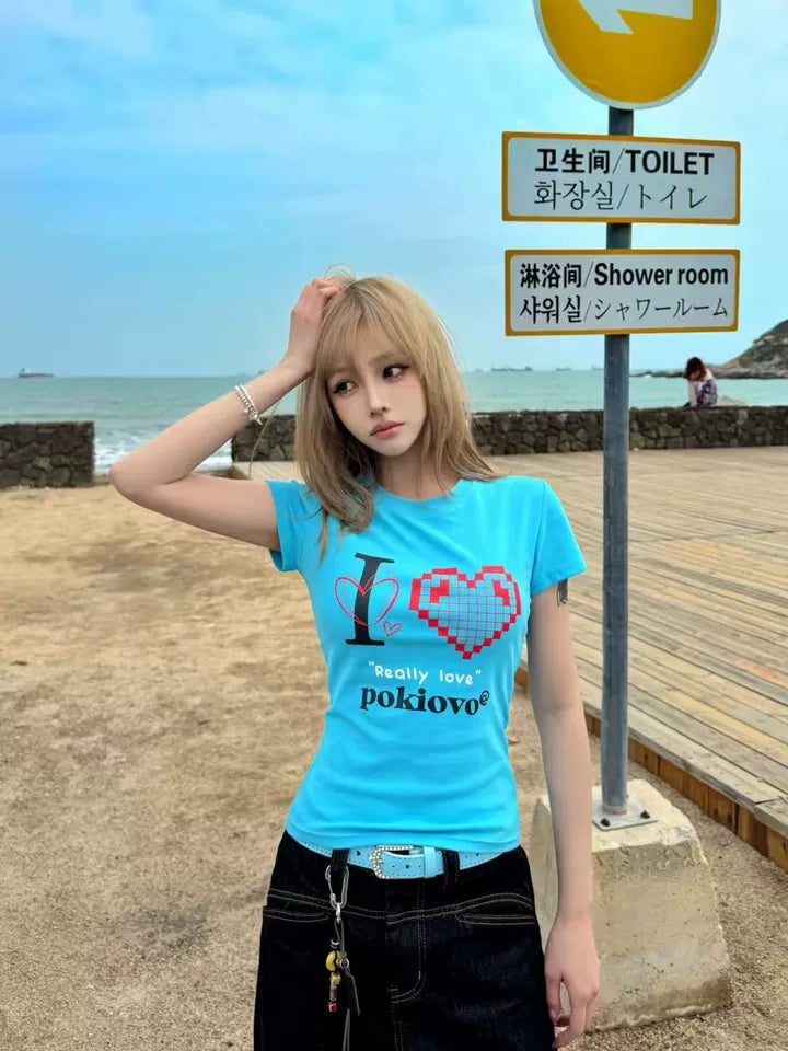 ブルーハート タイトTシャツ TK0209