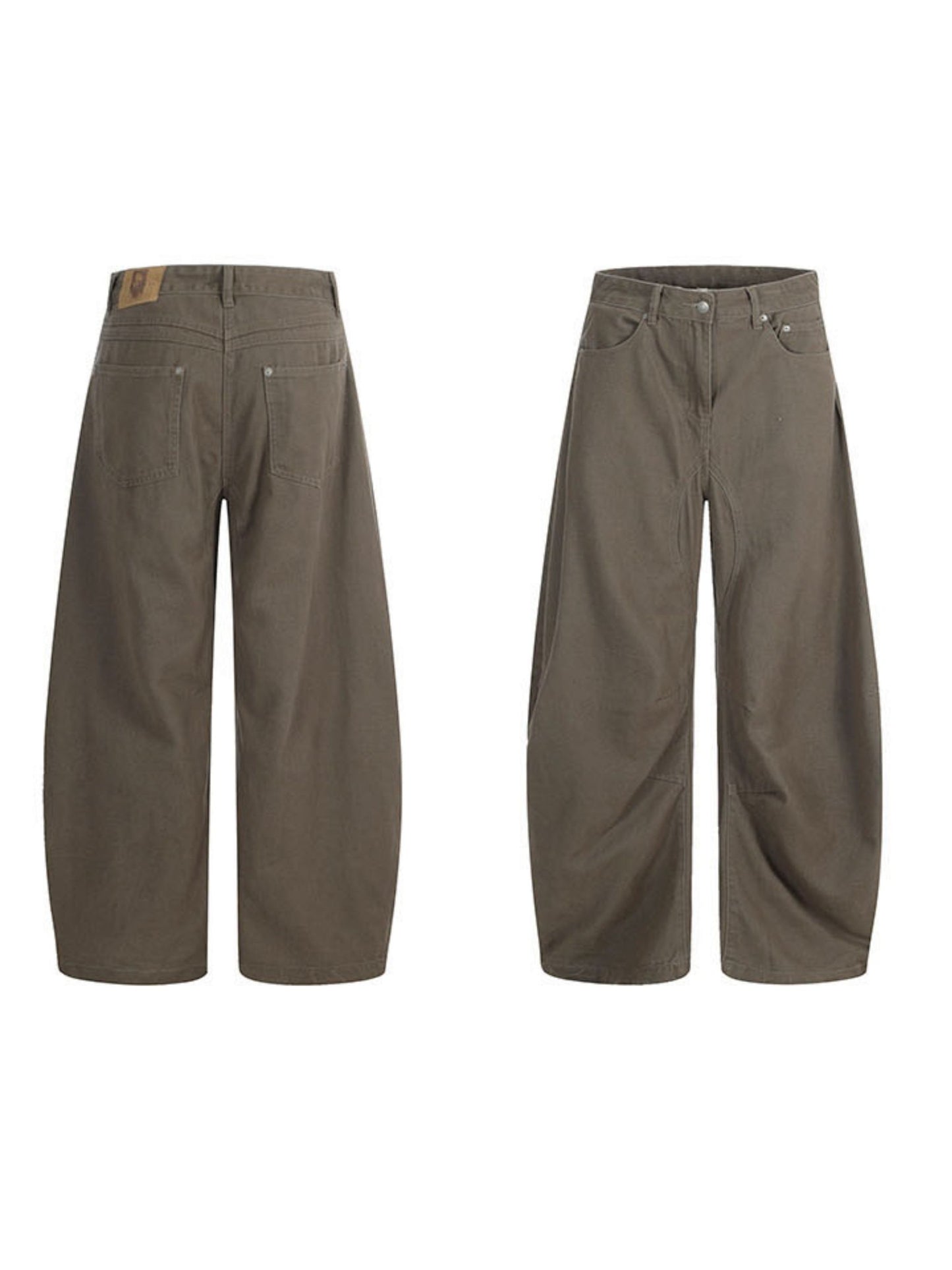 「FA」ブラウンカーブデザインワイドデニム TK0214