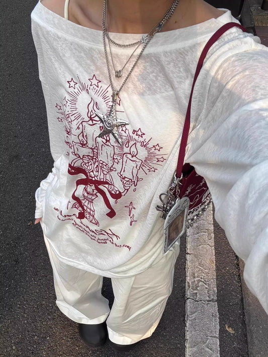 グラフィティ ワンショルダーTシャツ TK0226