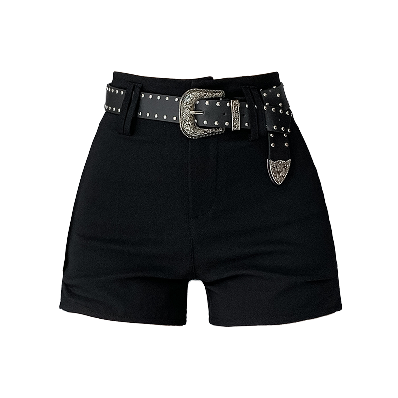 「__u3xy」ブラックタイトショートパンツ TK0258