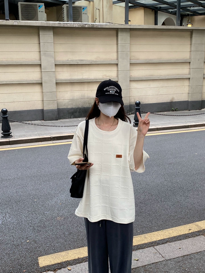 ジャガードテクスチャー半袖Tシャツ TK0263