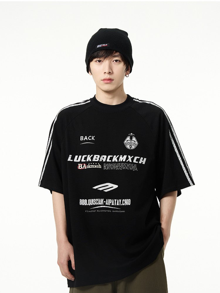 ジャージ風プリント半袖Tシャツ TK0264