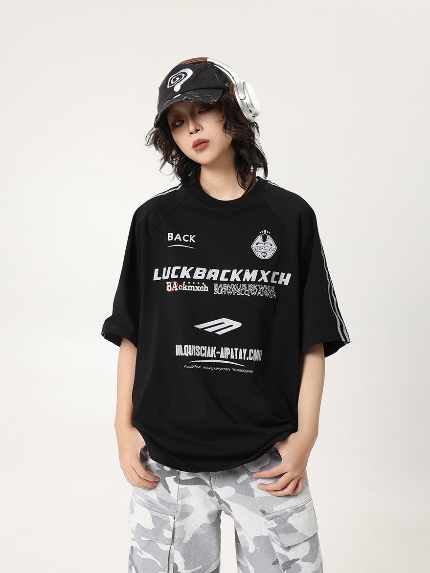 ジャージ風プリント半袖Tシャツ TK0264