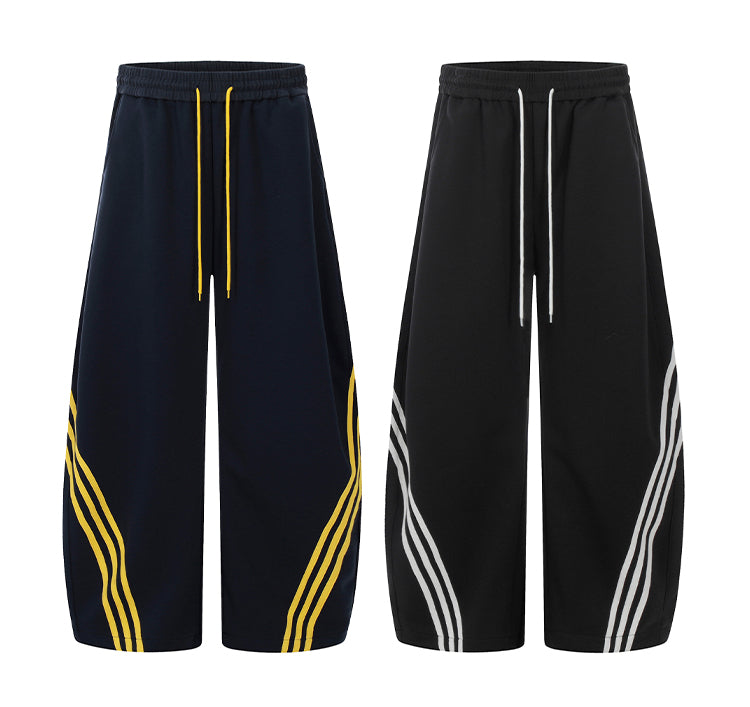 「ユニセックス」ストライプバルーンスウェットパンツ TK0296