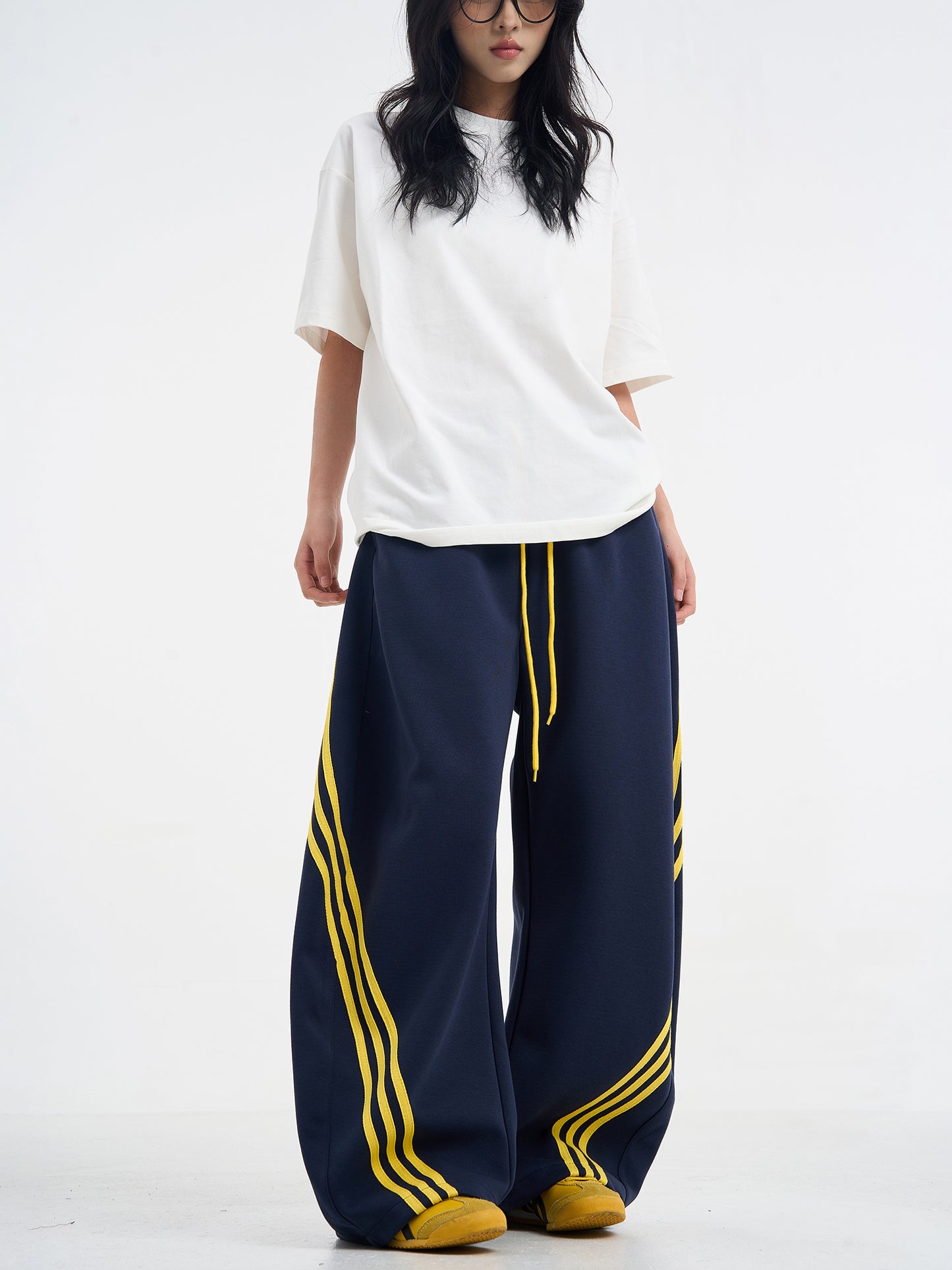 「ユニセックス」ストライプバルーンスウェットパンツ TK0296