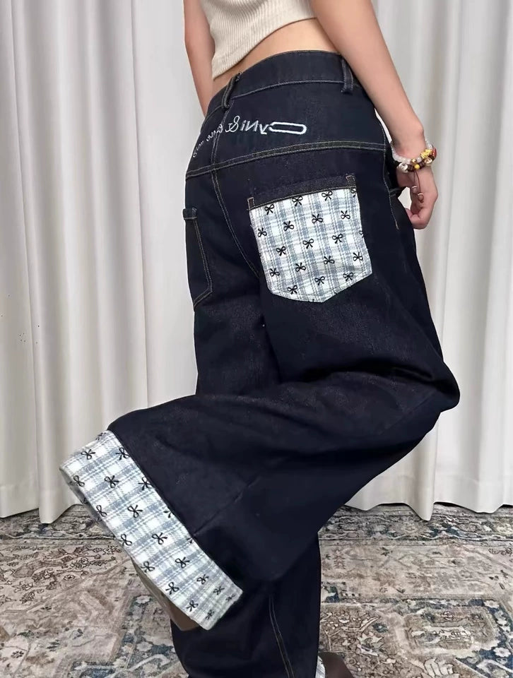 「パッチワーク」ワイドデニムパンツ TK0298