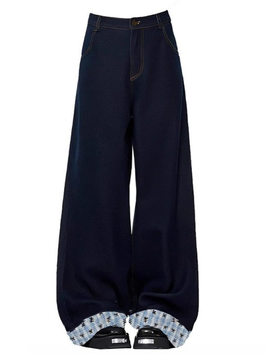 「パッチワーク」ワイドデニムパンツ TK0298