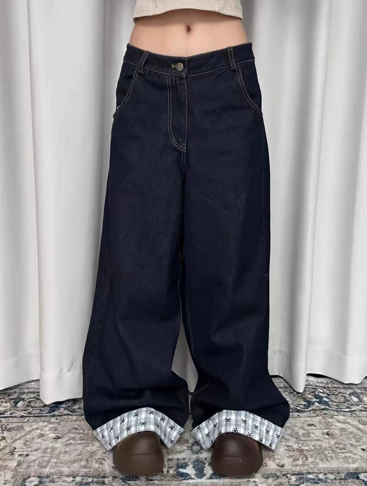 「パッチワーク」ワイドデニムパンツ TK0298