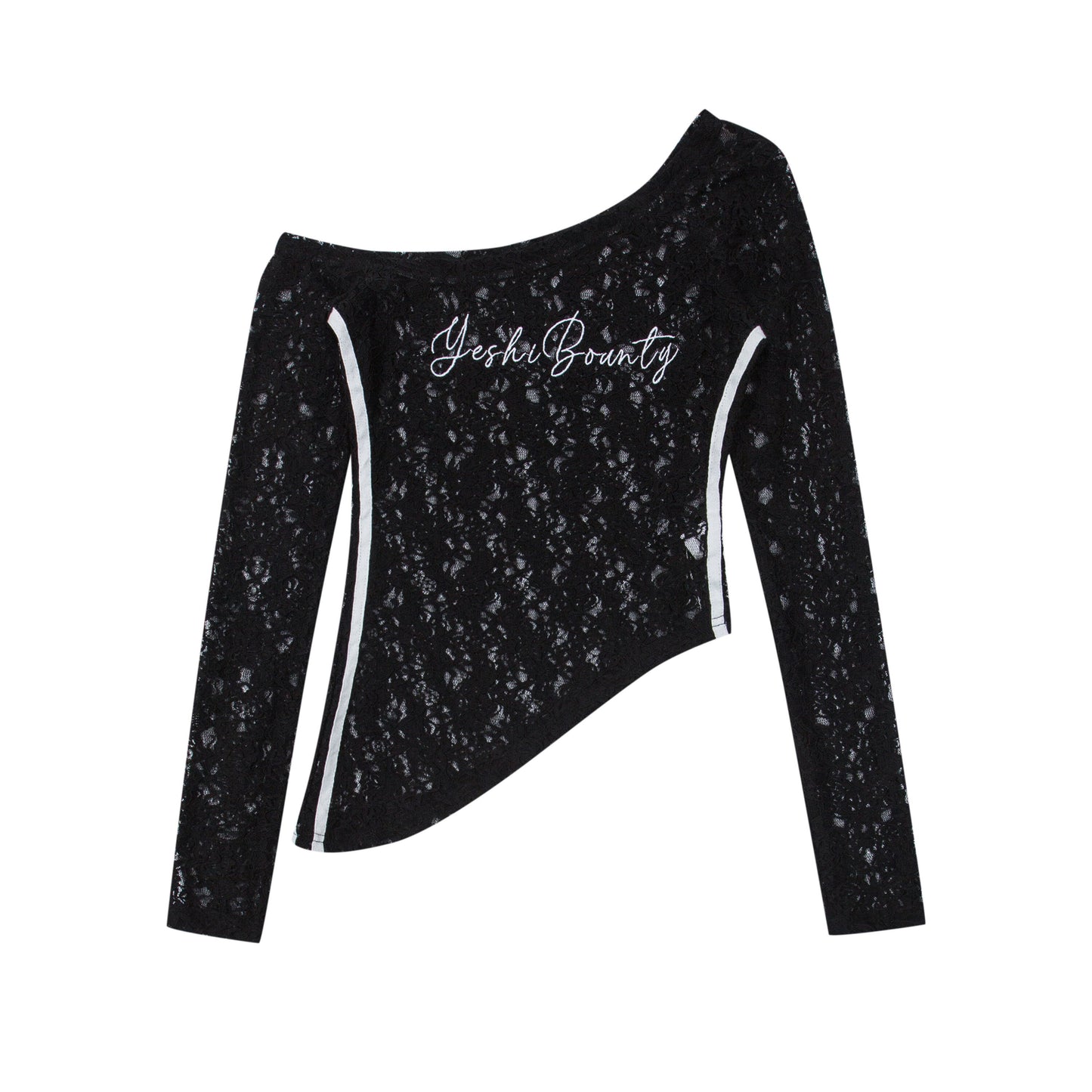 「シアーレース」ワンショルダー アシンメトリートップス TK0304