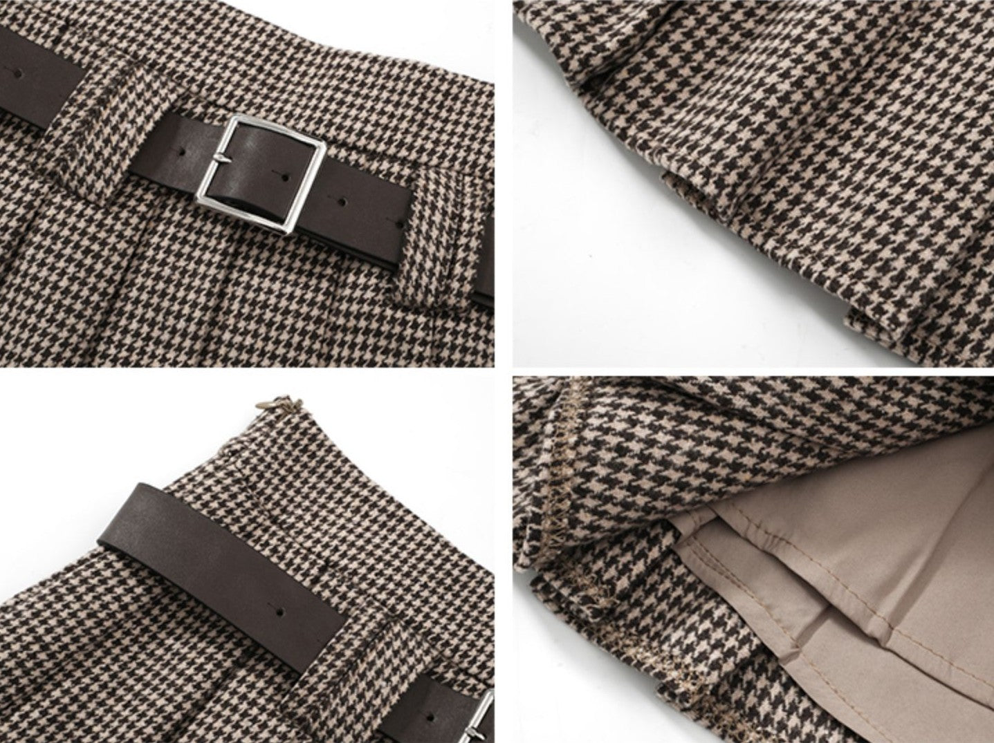 「k30」千鳥柄 プリーツスカート TK0321