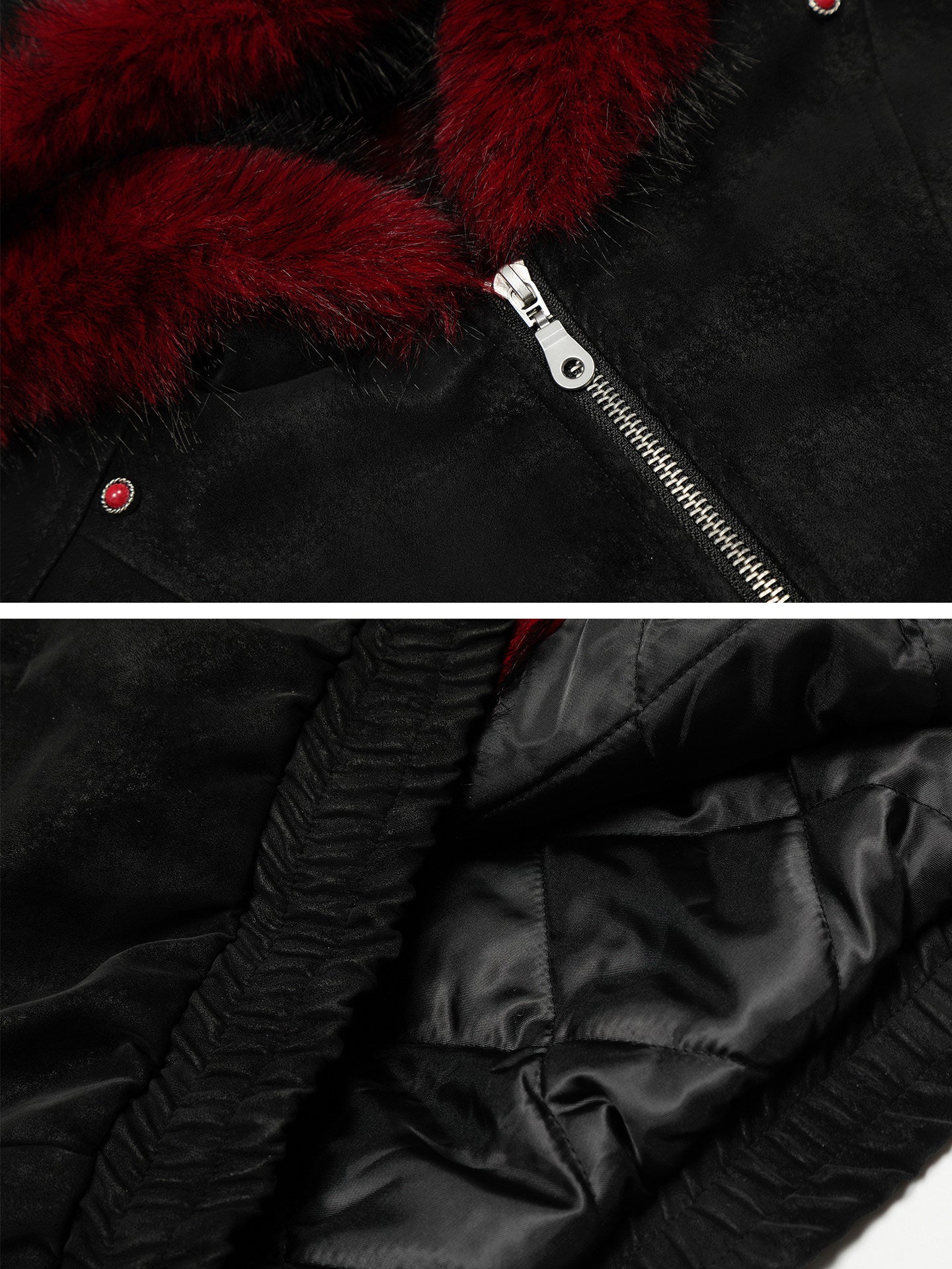 レッドインナー ファーフーディージャケット TK0372