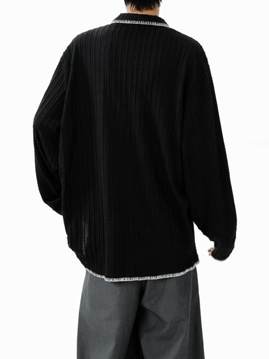 バイカラー 襟付き スウェット TK0394