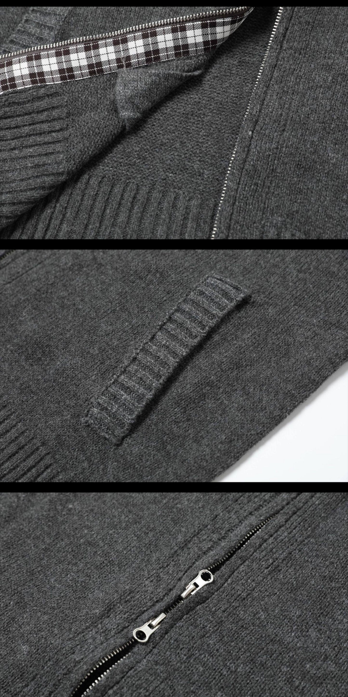 切り替え ダブルジップニットパーカー TK0397