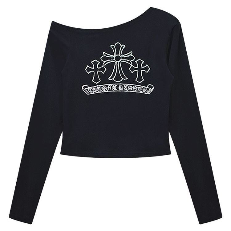 クロスモチーフ ラインストーントップス TK0414