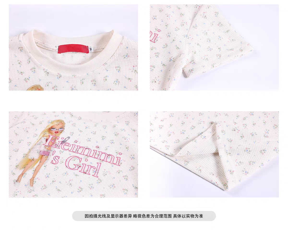 ワッフルフラワーラウンドTシャツ TK0476