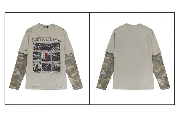 ダメージレイヤードグラフィックTシャツ TK0606