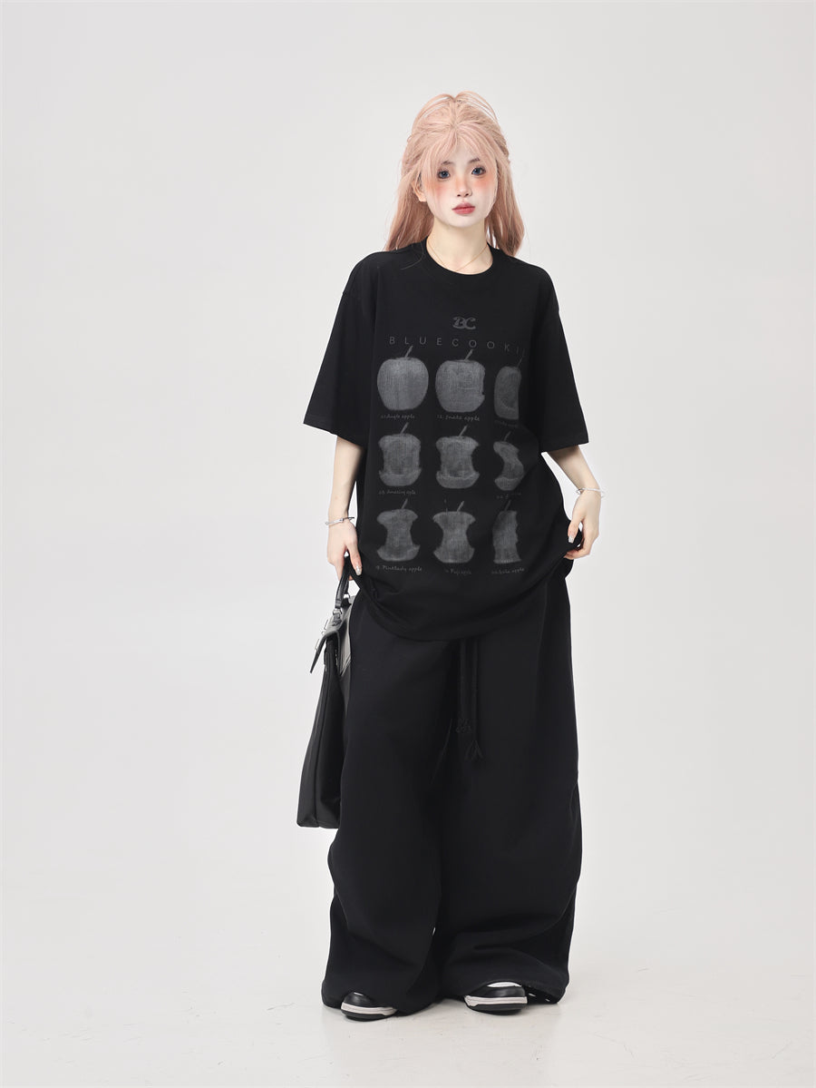 ヴィンテージ風プリントルーズTシャツ ZB017