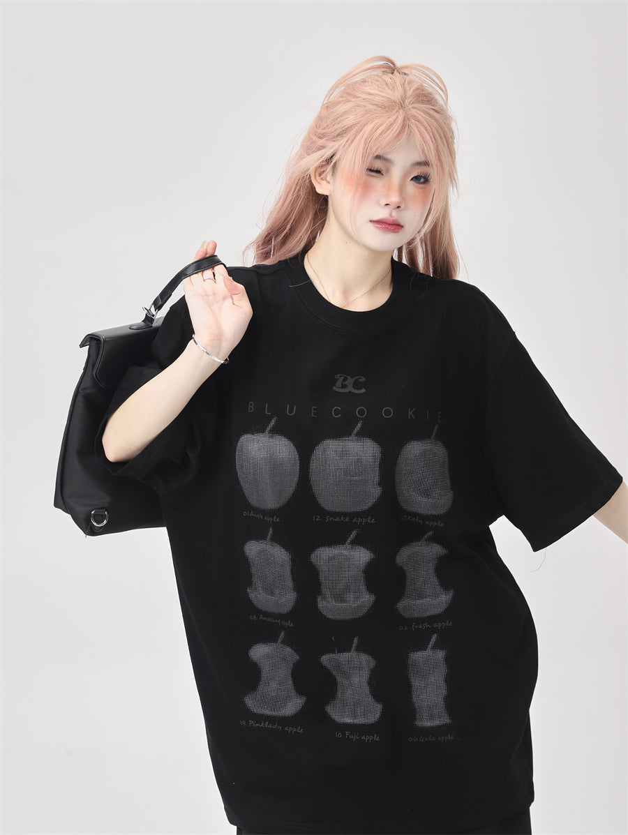 ヴィンテージ風プリントルーズTシャツ ZB017