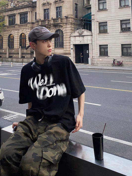 アメリカンロゴプリントTシャツ ZB066