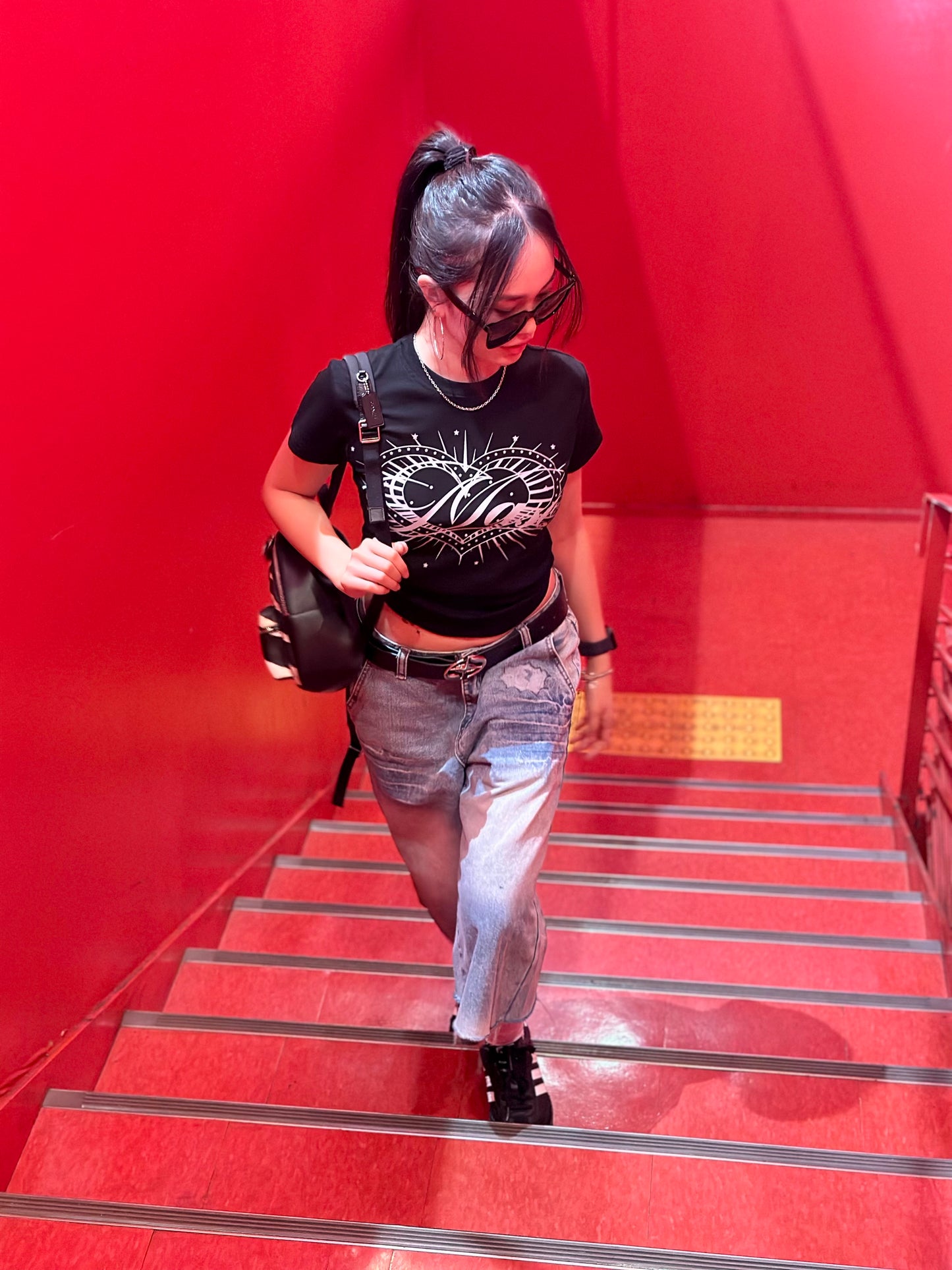 「91miuty」ハート柄Tシャツ TK0011