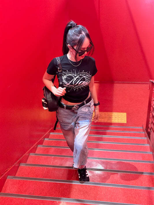 「91miuty」ハート柄Tシャツ TK0011