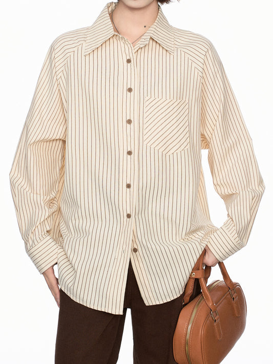ストライプ フレンチスリーブシャツ TK0329