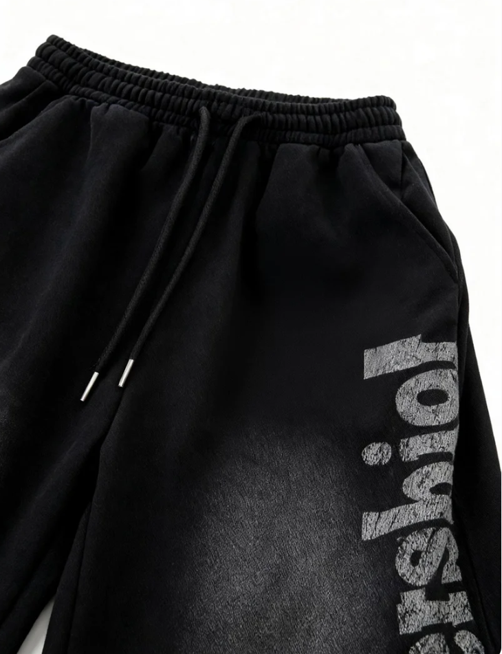 ブラックグラデーション カーブスウェットパンツ  TK0288