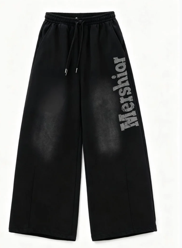 ブラックグラデーション カーブスウェットパンツ  TK0288